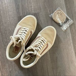 madewell x vans old skool in camel colorblock